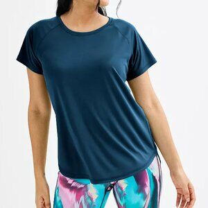 Tek Gear Blue Short Sleeve Activewear Tunic Top Size Large